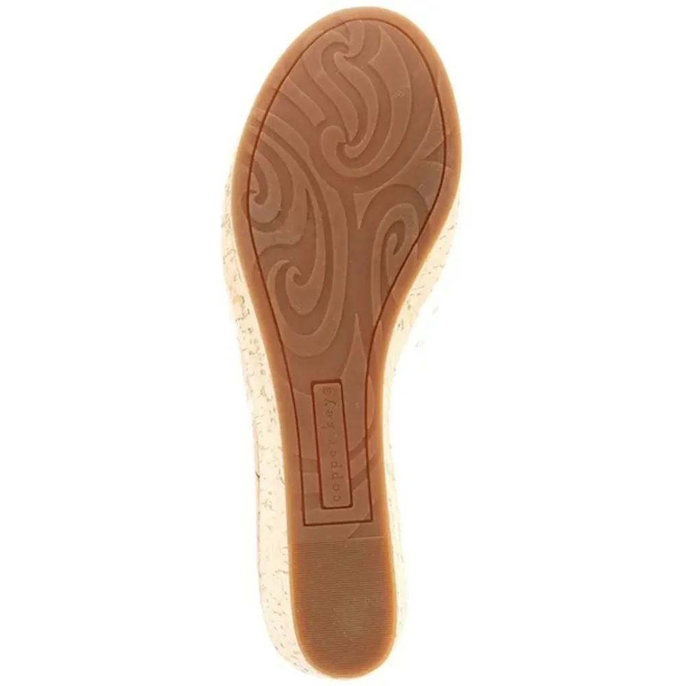 Copper Key Seaside Women's Clear Vinyl Platform Cork Wedge Sandals Size 10